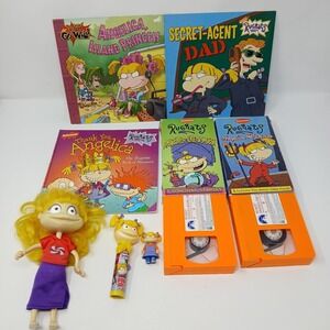 Vintage Rugrats‎ Angelica The Divine VHS Nickelodeon Lot of Toys Plush Books